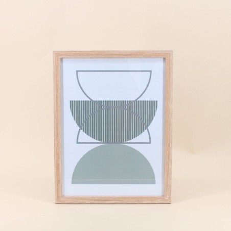 Cadre déco bois géométrique vert 43x33cm | Hashtag Déco