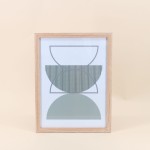 Cadre déco bois géométrique vert 43x33cm | Hashtag Déco