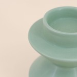 Bougeoir moderne en dolomite verte 13,8x10,8cm | Hashtag
