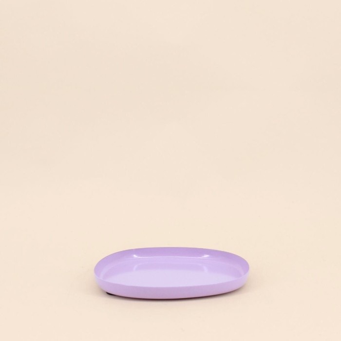 Plateau organique en métal violet 12cm