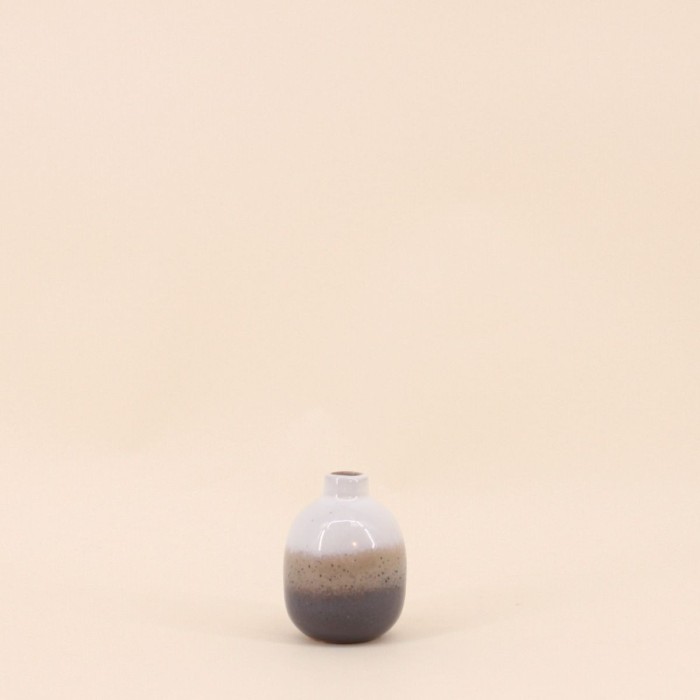 Vase en émail gris élégant 10cm | Hashtag Déco