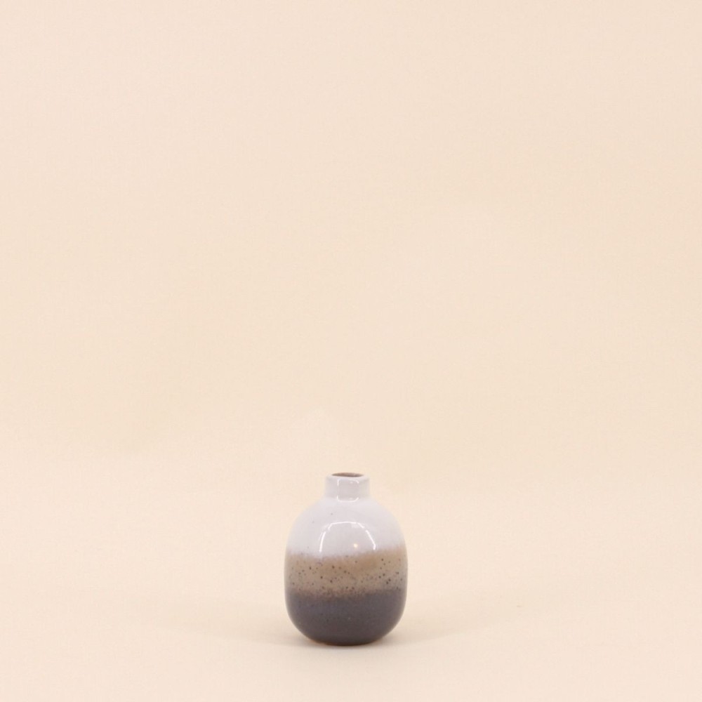 Vase en émail gris élégant 10cm | Hashtag Déco