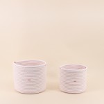 Lot de 2 paniers corde blanc et terracotta | Hashtag Déco