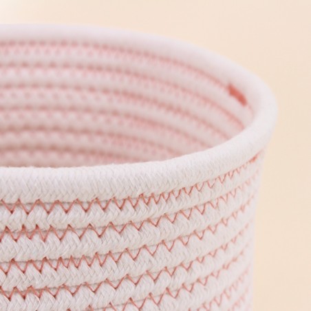 Lot de 2 paniers corde blanc et terracotta | Hashtag Déco