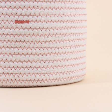 Lot de 2 paniers corde blanc et terracotta | Hashtag Déco