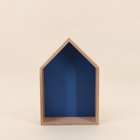 Lot de 2 étagères murale bois bleu maison | Hashtag Déco