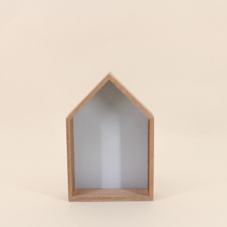 Lot de 2 étagères murale bois bleu maison | Hashtag Déco