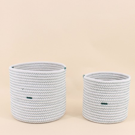 Lot de 2 paniers blancs en corde | Hashtag Déco