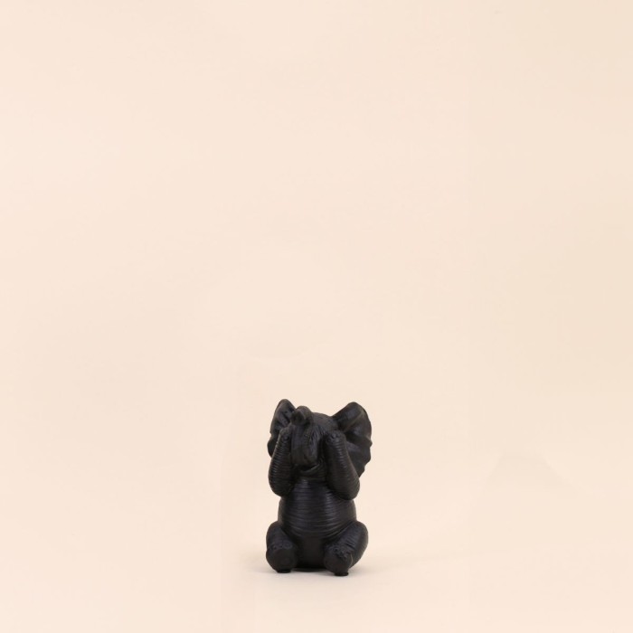 Objet déco éléphant noir en résine | Hashtag Déco