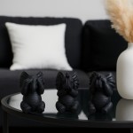 Set de 3 éléphants sages en résine noire | Hashtag Déco
