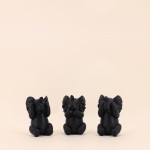 Set de 3 éléphants sages en résine noire | Hashtag Déco