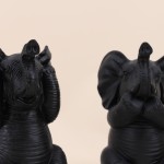 Set de 3 éléphants sages en résine noire | Hashtag Déco