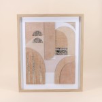 Cadre formes géométriques bois blanc 3D 60x50cm | Hashtag Déco
