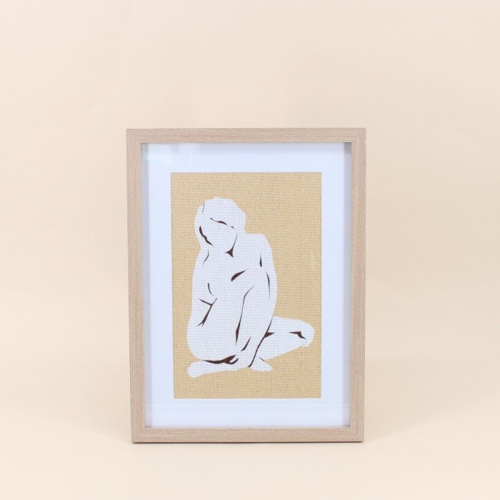 Cadre décoratif femme en rotin naturel 40x30cm | Hashtag Déco