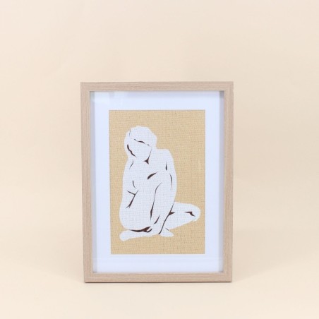 Cadre décoratif femme en rotin naturel 40x30cm | Hashtag Déco
