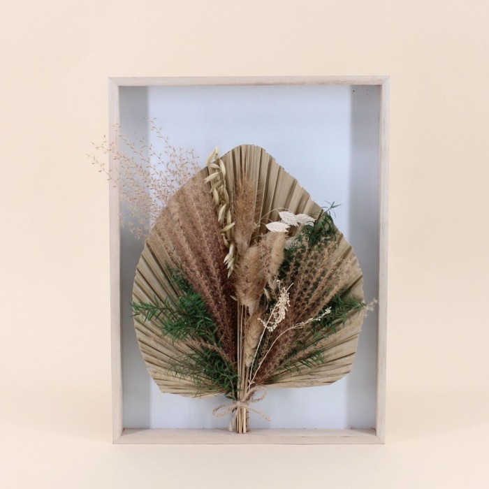 Cadre déco feuille bois naturel 40x30cm | Hashtag Déco