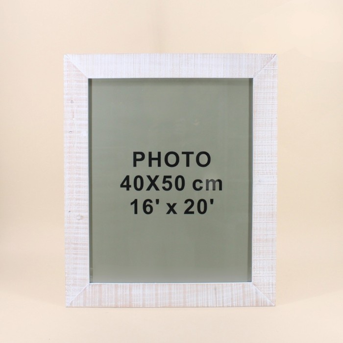 Cadre photo bois blanc 52x62cm, élégant et naturel | Hashtag Déco