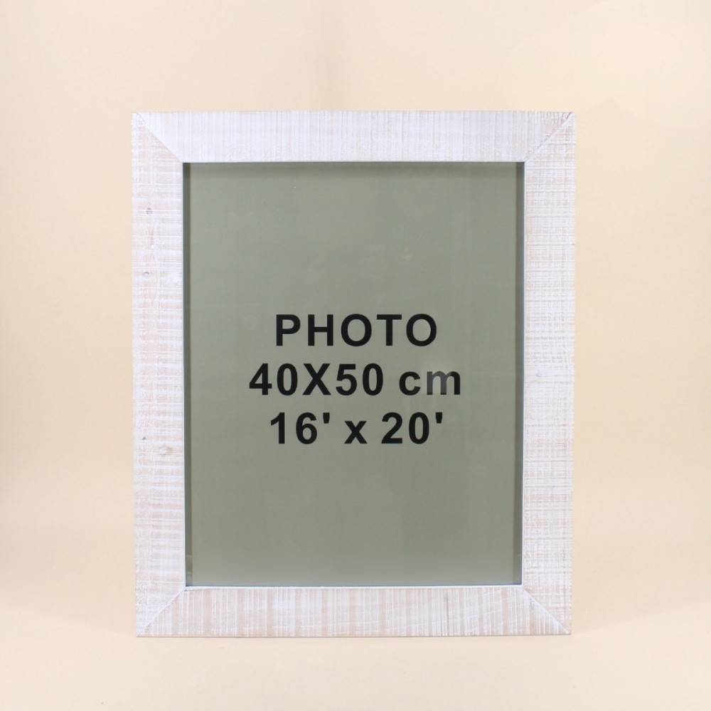 Cadre photo bois blanc 52x62cm, élégant et naturel | Hashtag Déco