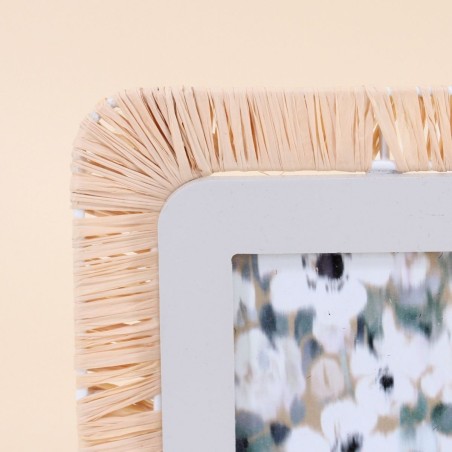 Cadre photo carré en raphia naturel beige | Hashtag Déco