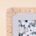 Cadre photo carré en raphia naturel beige | Hashtag Déco