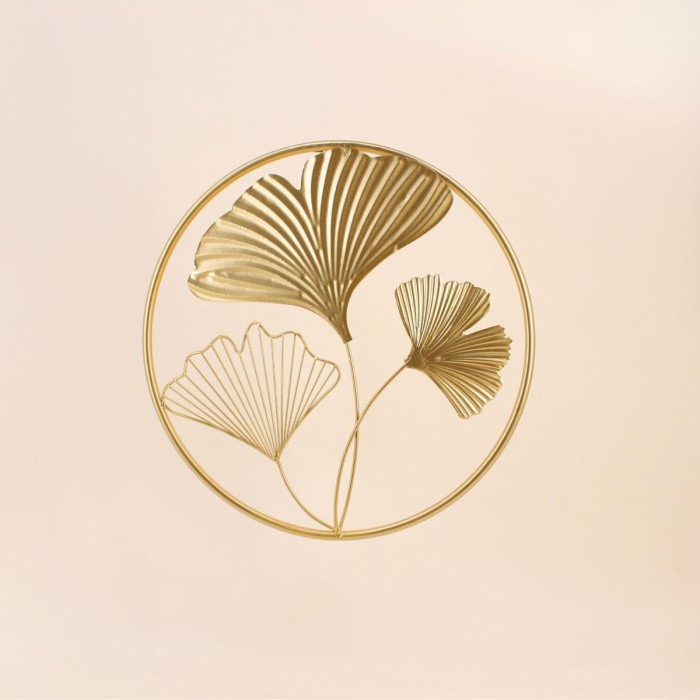 Décoration murale feuilles métal doré 43,5cm | Hashtag Déco