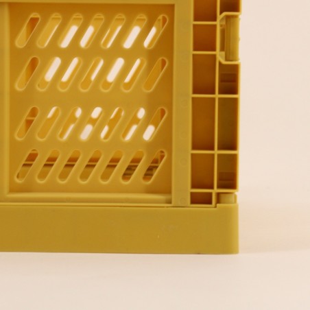 Caisse pliable plastique jaune 30x40cm | Hashtag Déco