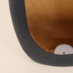 Photophore organique noir doré 22cm élégant | Hashtag Déco
