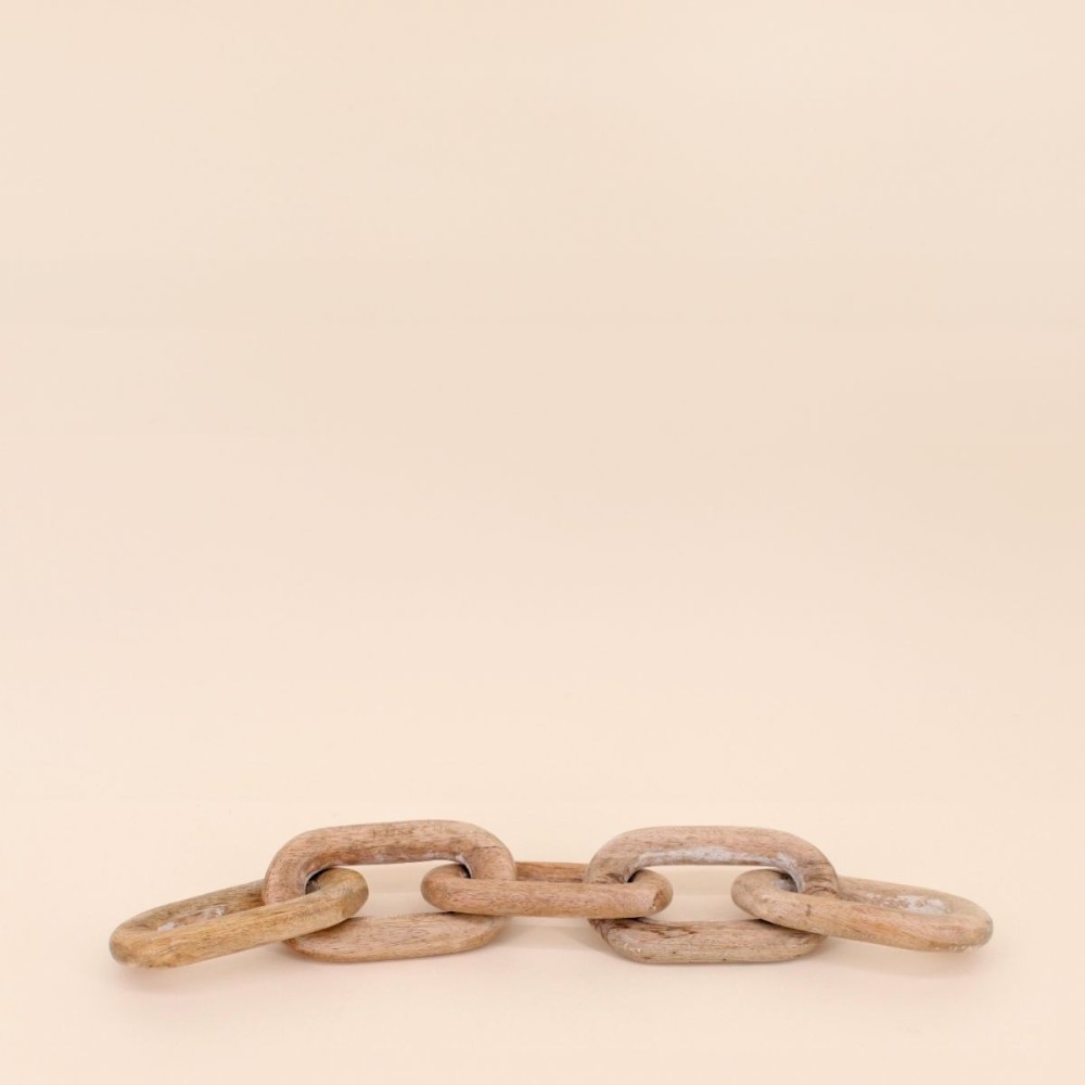 Objet déco chaîne bois naturel 47cm | Hashtag Déco