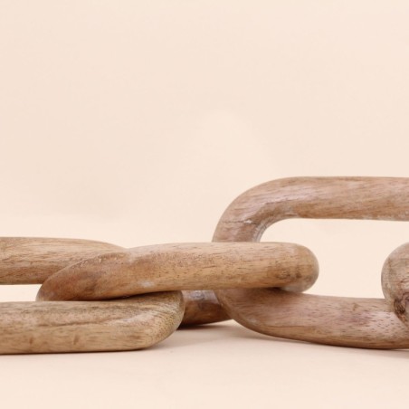 Objet déco chaîne bois naturel 47cm | Hashtag Déco