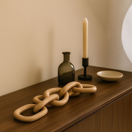 Objet déco chaîne bois naturel 47cm | Hashtag Déco