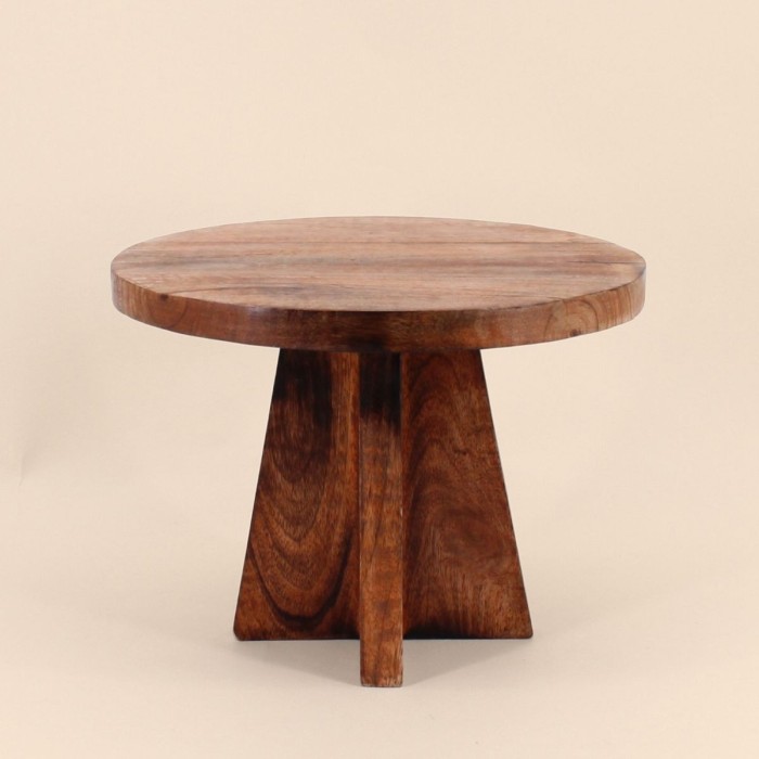 Plateau sur pied bois naturel 30cm | Hashtag Déco