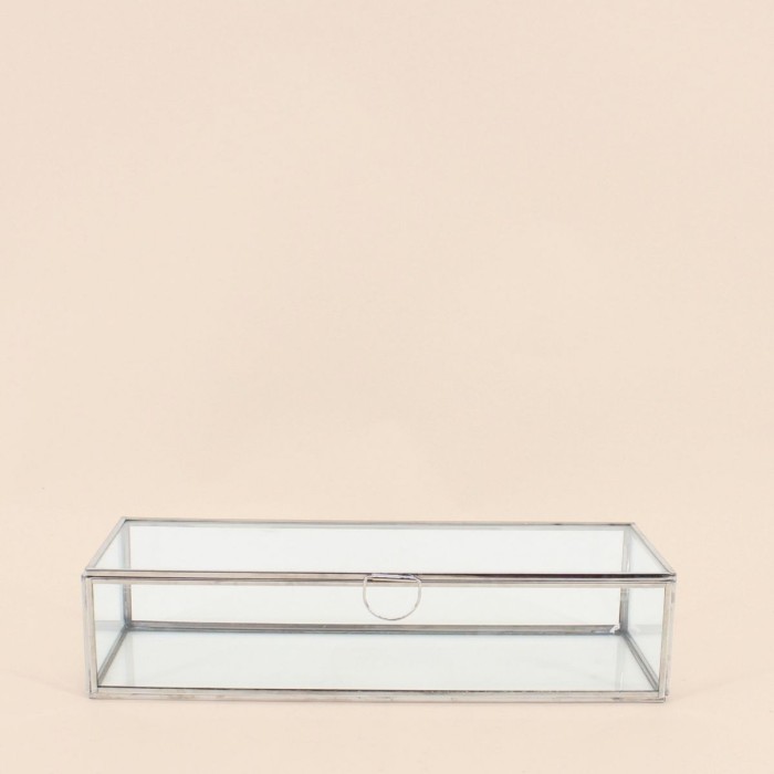Boite en verre transparent 30x11cm | Hashtag Déco