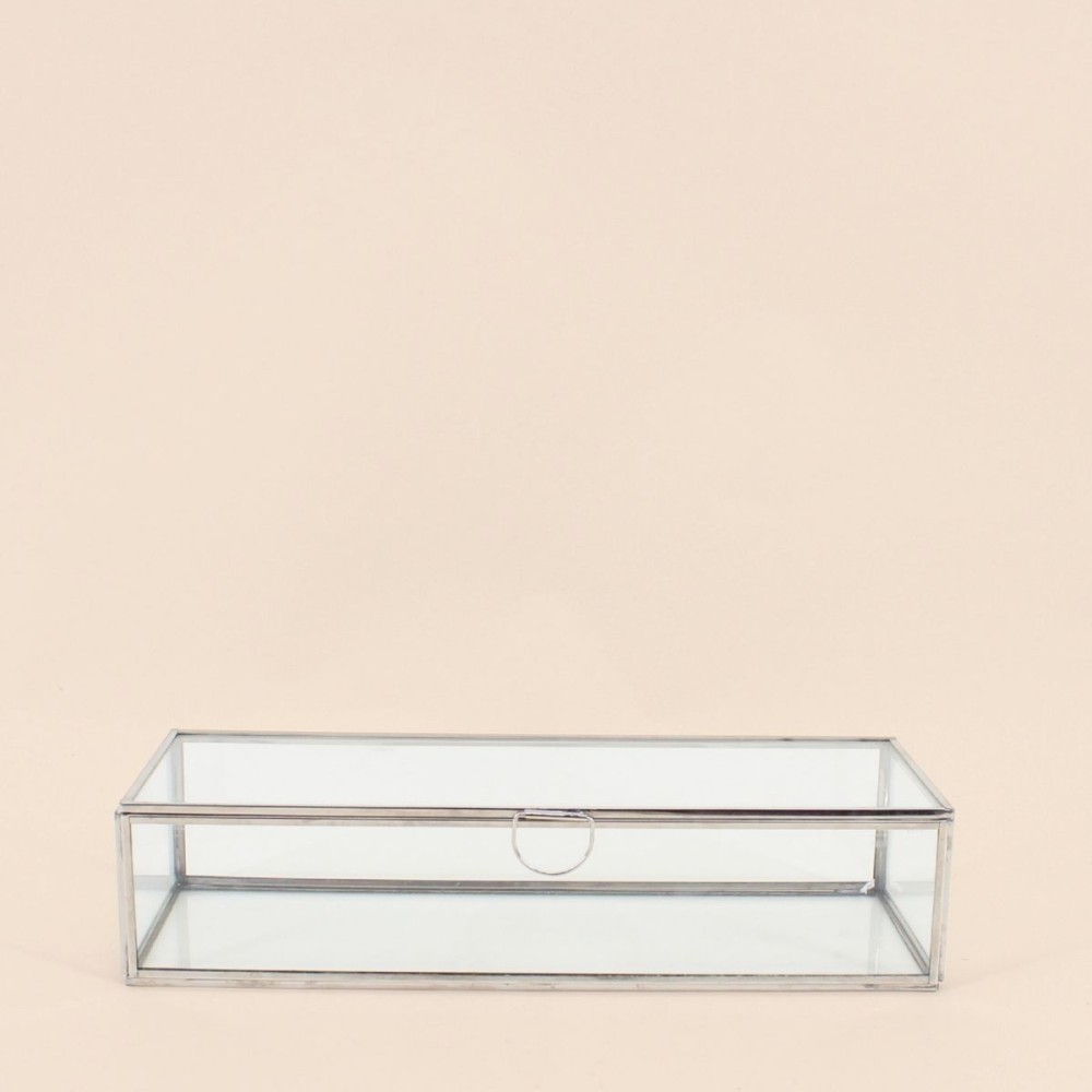 Boite en verre transparent 30x11cm | Hashtag Déco