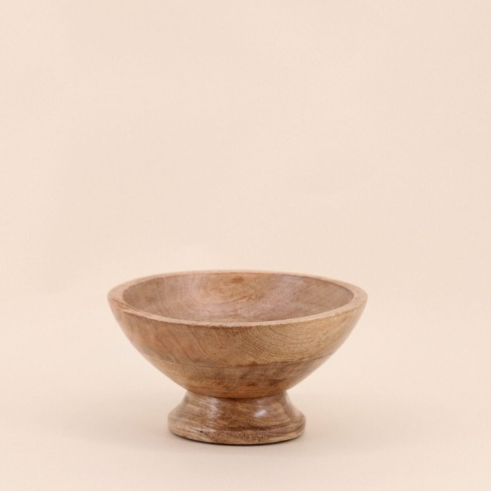 Coupe sur pied en bois naturel 12x20cm | Hashtag Déco