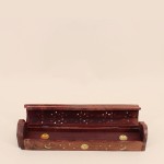 Boite à encens en bois brun 30cm | Hashtag Déco