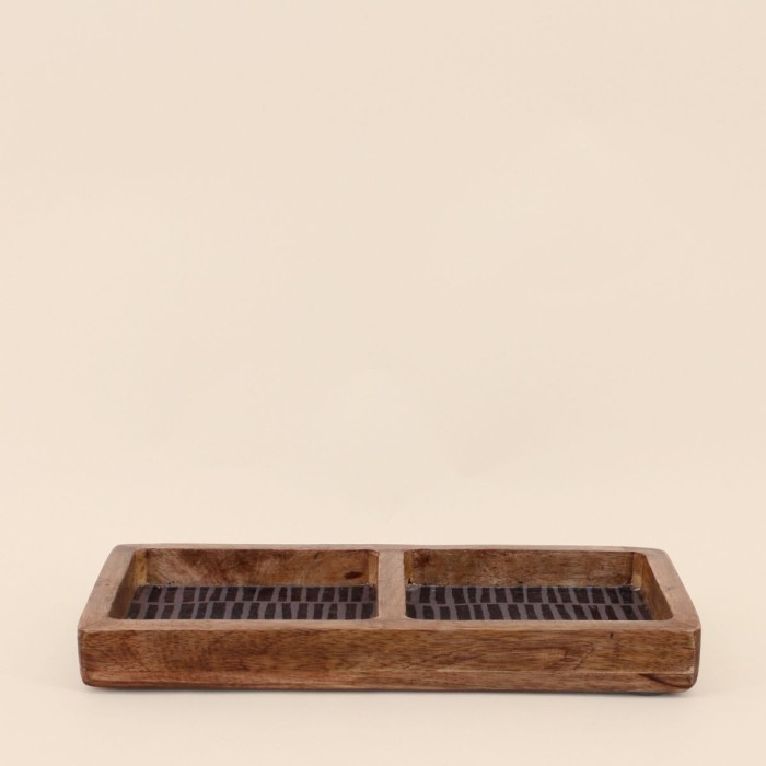 Plateau double bois naturel 30x15cm | Hashtag Déco