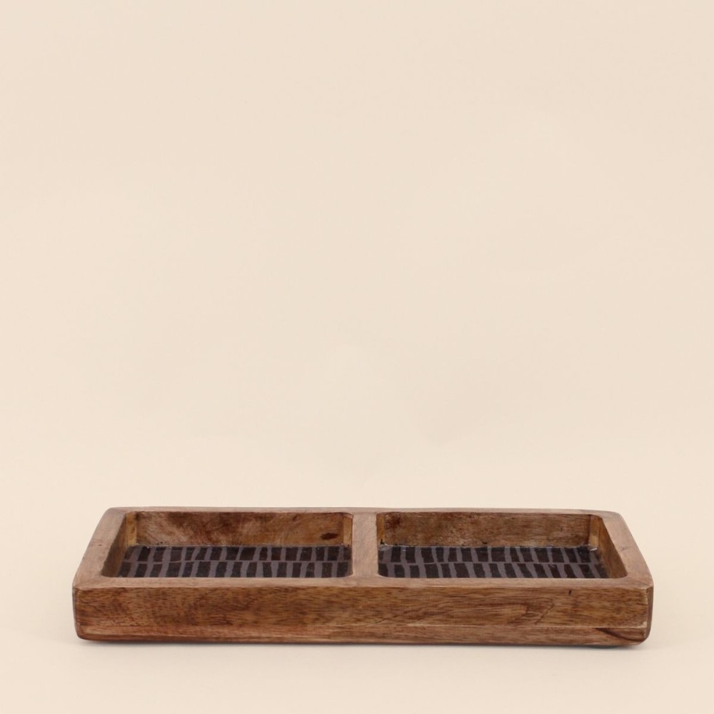 Plateau double bois naturel 30x15cm | Hashtag Déco