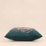 Coussin noir en coton motif fleur doré 45x45cm | Hashtag Déco
