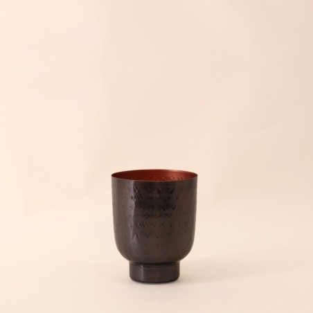 Coupe en métal martelé grise 13x10cm | Hashtag Déco