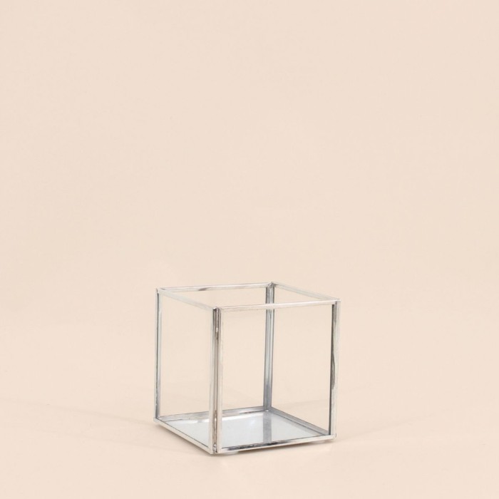 Pot en verre carré transparent 10x10cm | Hashtag Déco