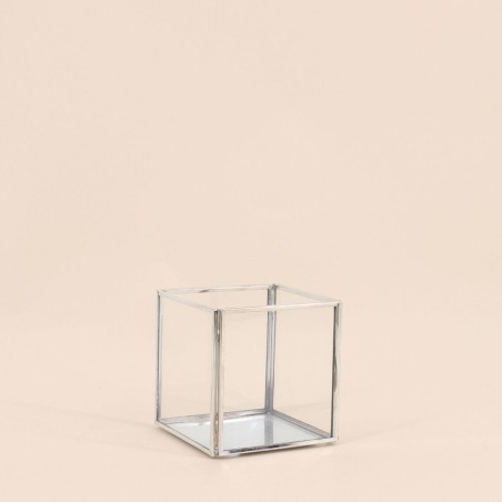 Pot en verre carré transparent 10x10cm | Hashtag Déco