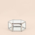 Boite hexagonale en verre transparent 12x11cm | Hashtag Déco