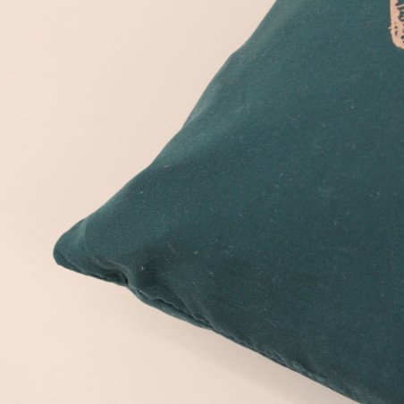 Coussin noir en coton motif fleur doré 45x45cm | Hashtag Déco