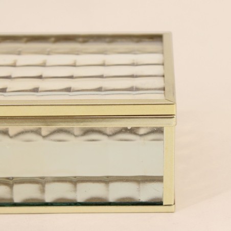 Boite en verre et métal doré 18x10cm | Hashtag Déco