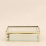 Boite en verre et métal doré 18x10cm | Hashtag Déco