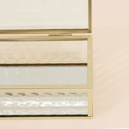 Boite en verre et métal doré 18x10cm | Hashtag Déco