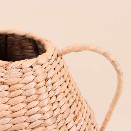 Vase en jonc de mer beige avec poignées | Hashtag Déco