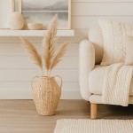 Vase en jonc de mer beige avec poignées | Hashtag Déco