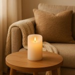 Bougie led cire ivoire flamme vacillante 12,5cm | Hashtag Déco