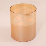 Bougie led 3 flammes cire blanche 18cm | Hashtag Déco